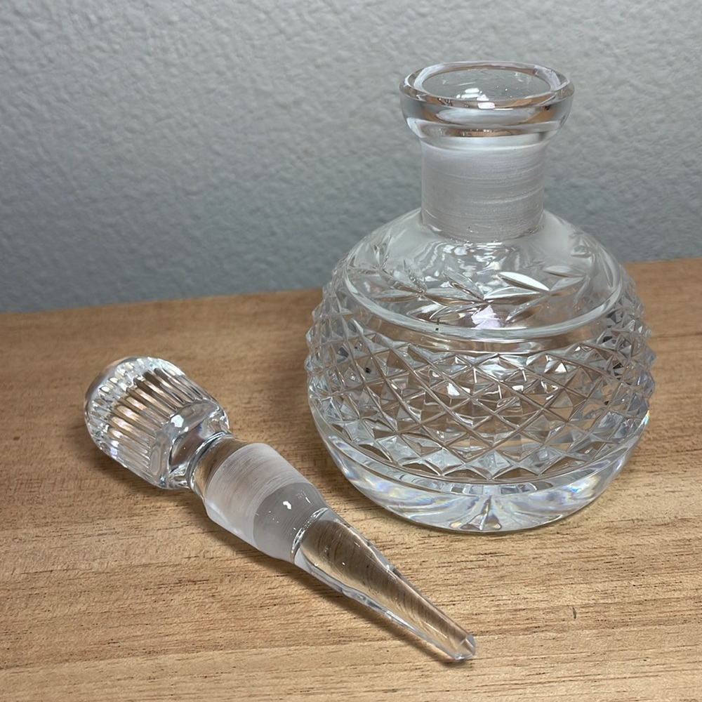 Clear Crystal Perfume Bottle With Dobber Vintage Empty